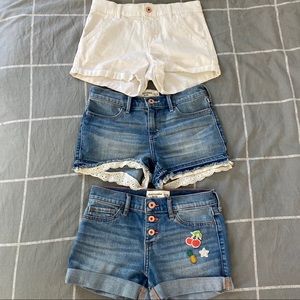 Abercrombie kids bundle of 3 jean shorts